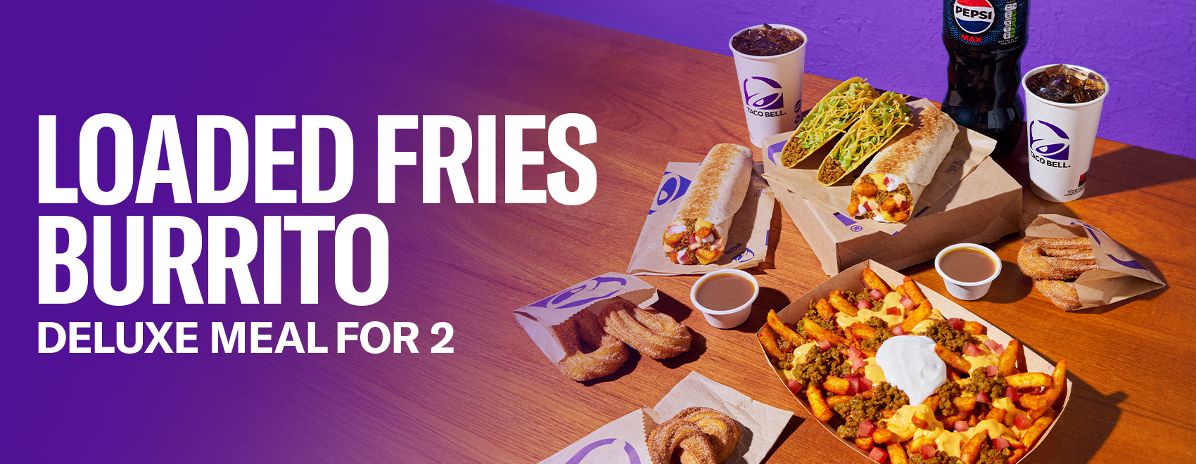 Loaded Fries Burrito Deluxe Meal for 2