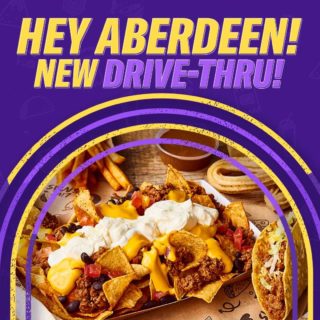 WE ARE OPEN ABERDEEN! Serving you at Haudagain Retail Park from 10.30am - 11pm through Click and Collect, dine-in, takeaway and delivery via Uber Eats, Deliveroo and Just Eat. 

Find us at Haudagain Retail Park, AB24 2BQ. We can’t wait to feed you!

#TacoBellAberdeen #NewTacoBell #NowOpen #Tacos4life