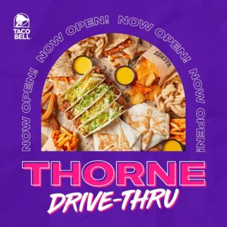 This is not a drill…Thorne we are OPEN!

FIND US at Taco Bell, Thorne Retail Park, Delves Court, Thorne, DN8 5UG 🌮 Serving you everyday from 11am-11pm. 

🍽️ Dine In & Takeaway
🚘 Drive-Thru
🛵 Delivery available soon via @ubereats_uk, @Deliveroo & @justeatuk. 
🌮 Click & Collect available soon.

We can’t wait to feed you!

#TacoBellThorne #NewTacoBell #NowOpen #Tacos4life